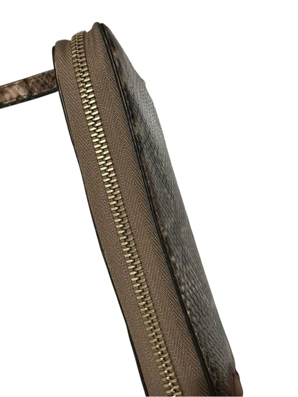 Michael Kors Jet Set Zip Around Python Embossed Wallet Wristlet - Picture 4 of 9